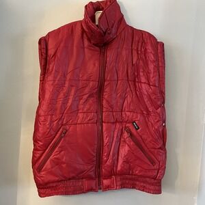 Vintage Oui Back To The Future Puffer Red Vest Medium